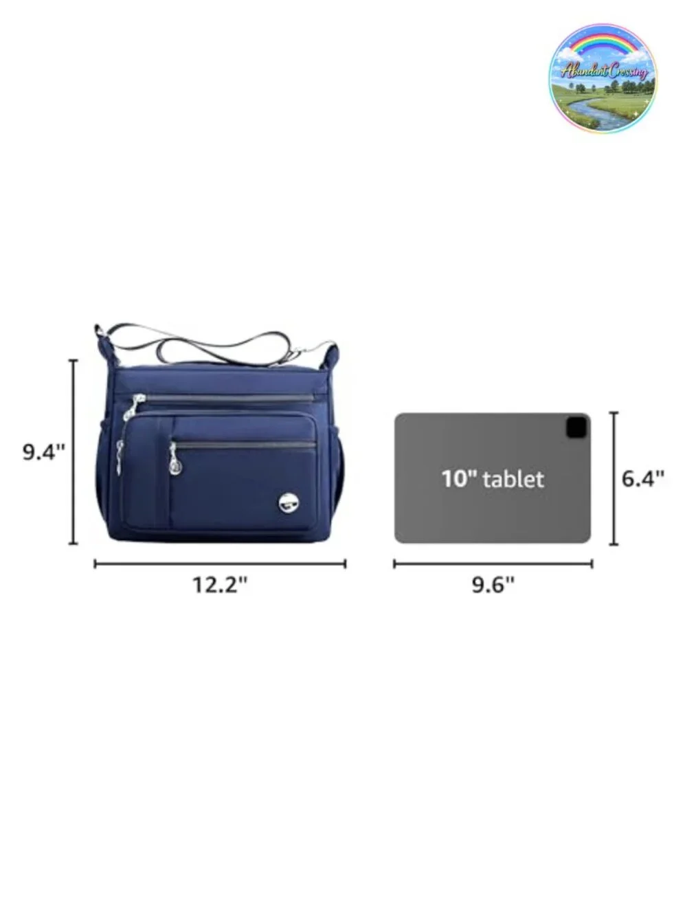 Lightweight Nylon Satchel Handbag Crossbody Tote with Multiple Pockets